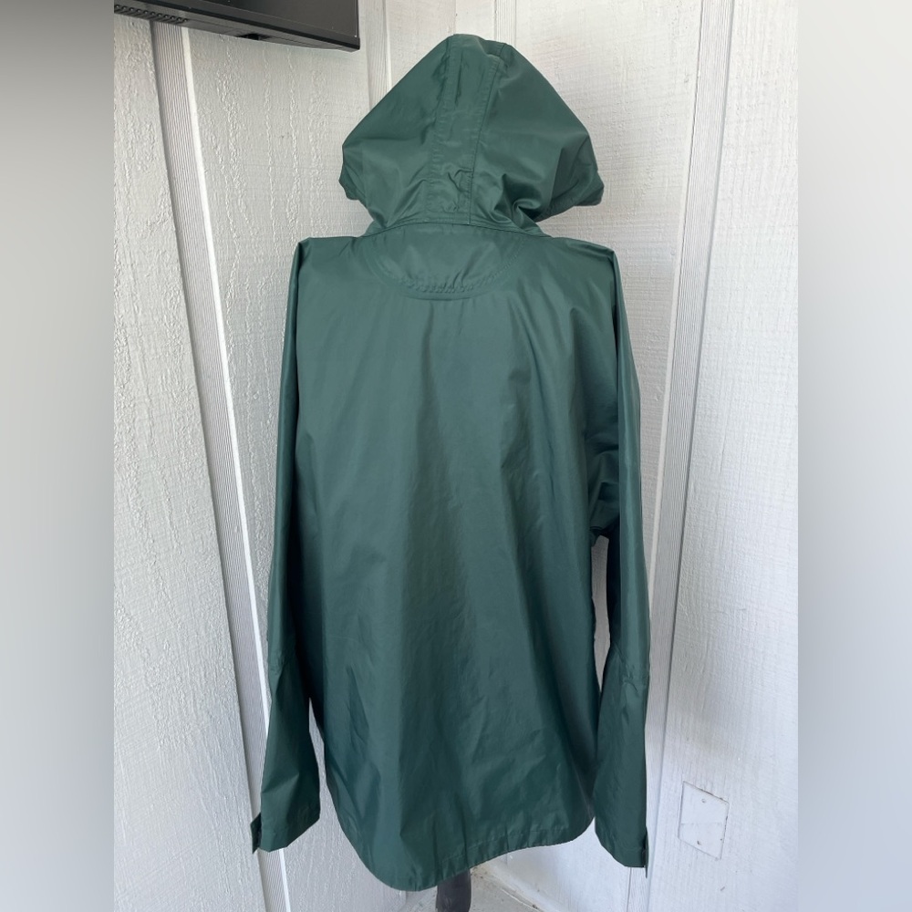 L.L.Bean Outdoors Men’s Large Green Hooded Rain Jacket Lightweight Shell - Picture 3 of 12